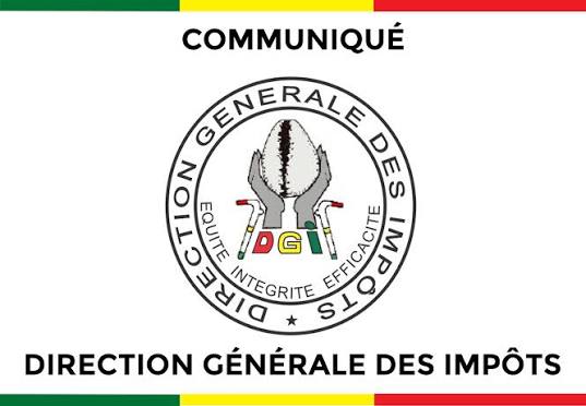 Logo circulaire de la Direction générale des impôts avec texte et éléments graphiques aux couleurs vert, jaune et rouge sur fond blanc